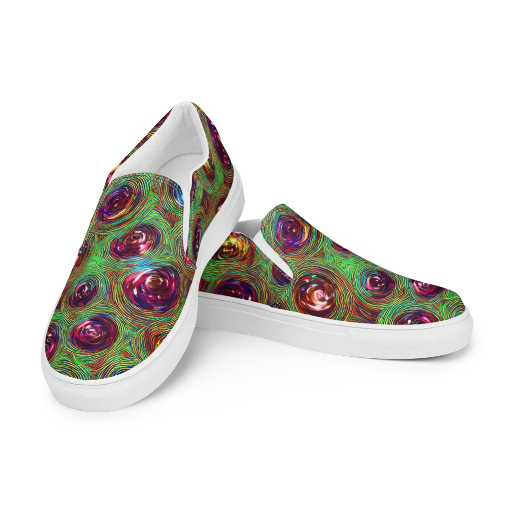 Kaleido Bloom on Women's Slip-On Canvas Shoes — Left Front