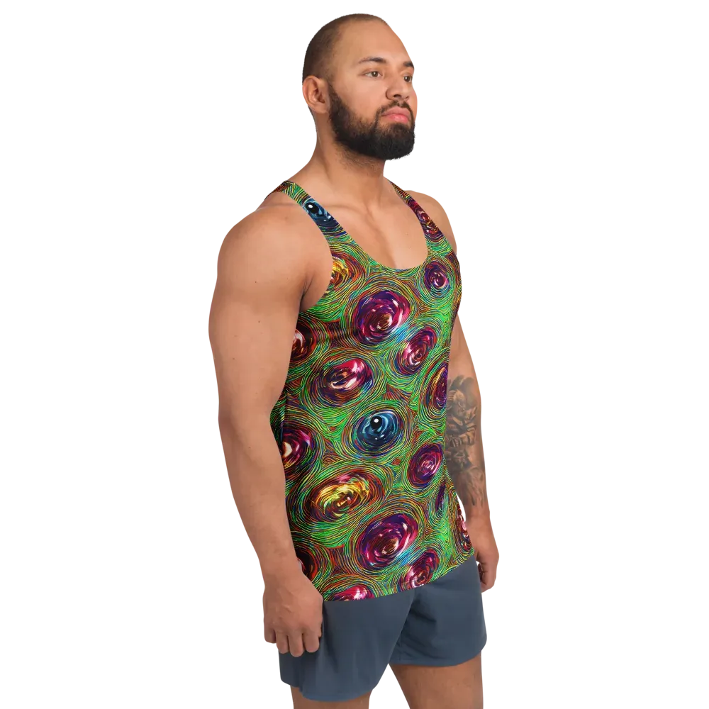Kaleido Bloom on Men's Tank Top — Right Front