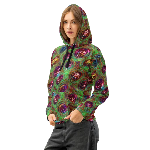Kaleido Bloom on a Cotton Hoodie