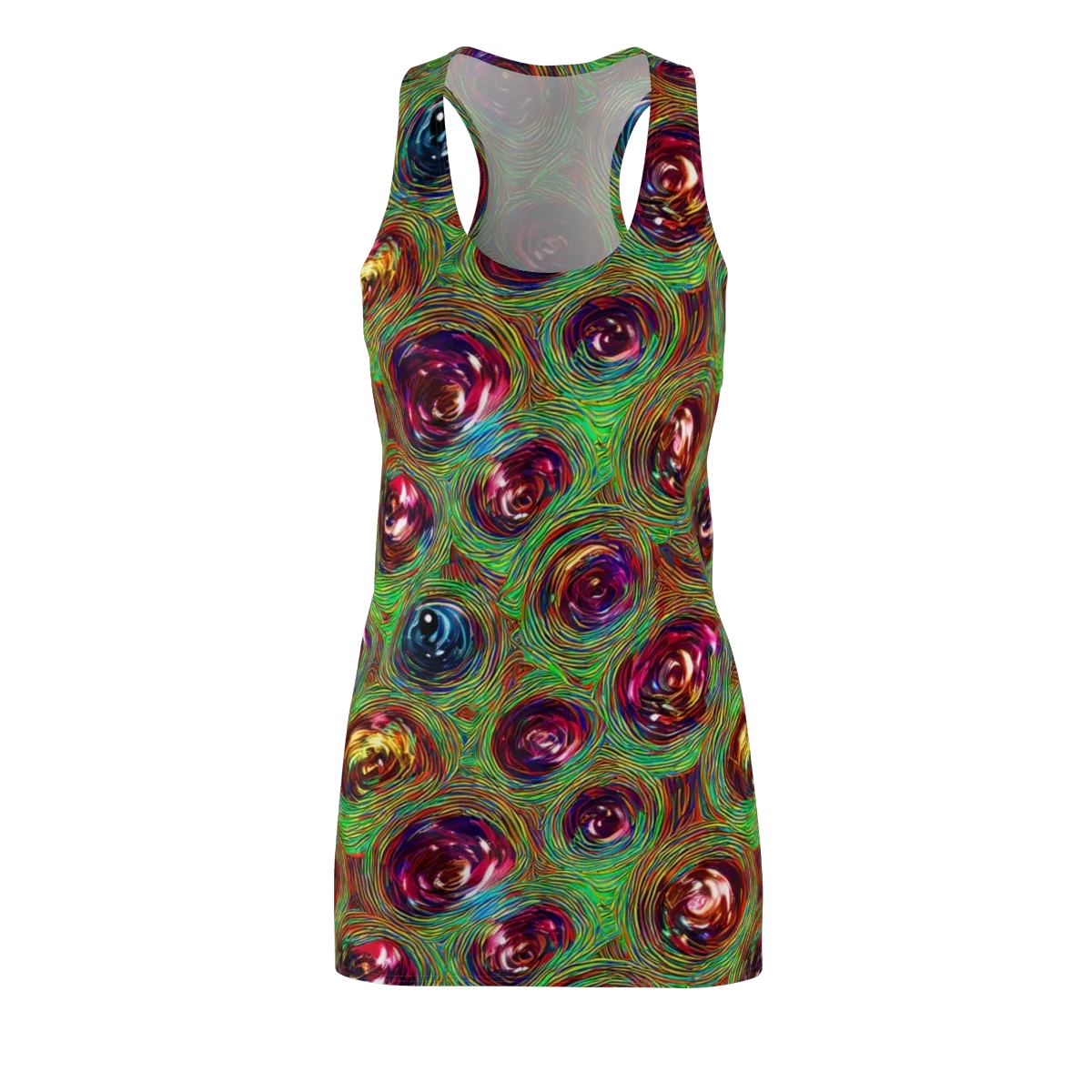 Kaleido Bloom on Racerback Dress — Front