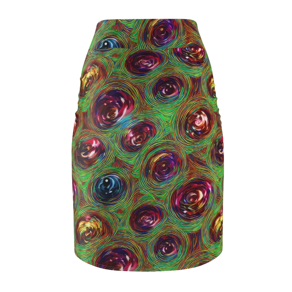 Kaleido Bloom on Pencil Skirt — Back