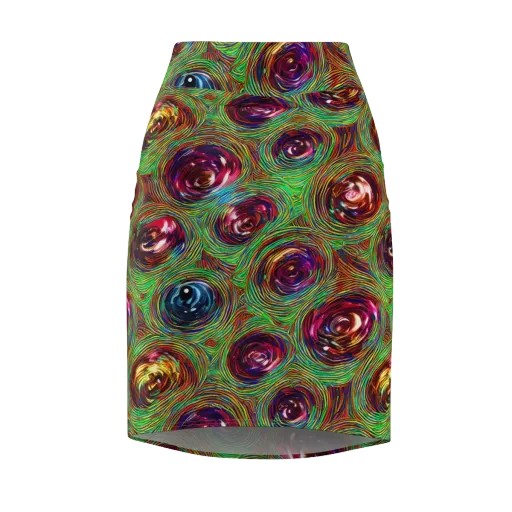 Kaleido Bloom on a Pencil Skirt