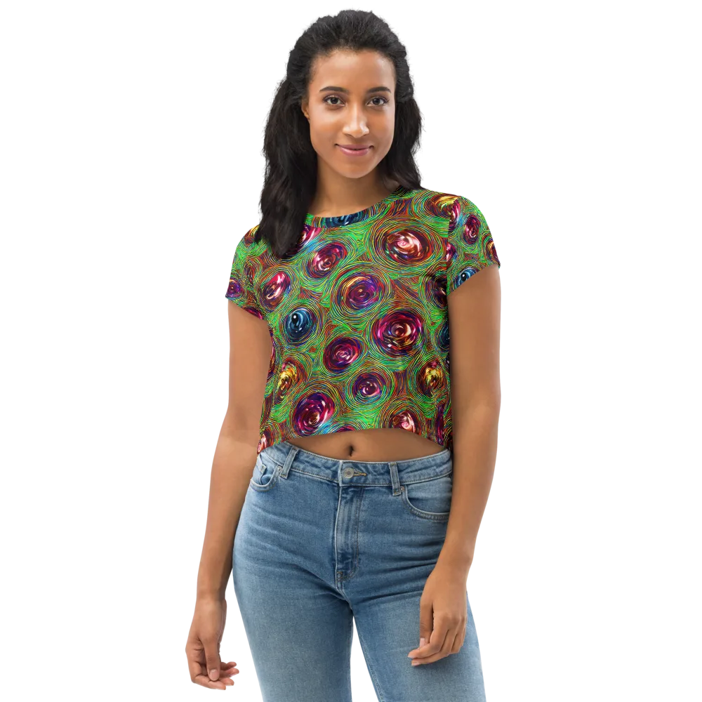 Kaleido Bloom on Crop Tee — Front