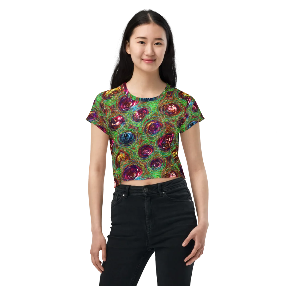 Kaleido Bloom on Crop Tee — Front