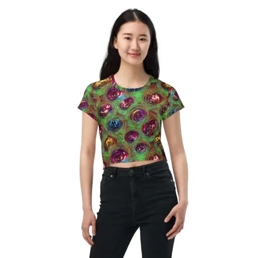 Kaleido Bloom on a Crop Tee