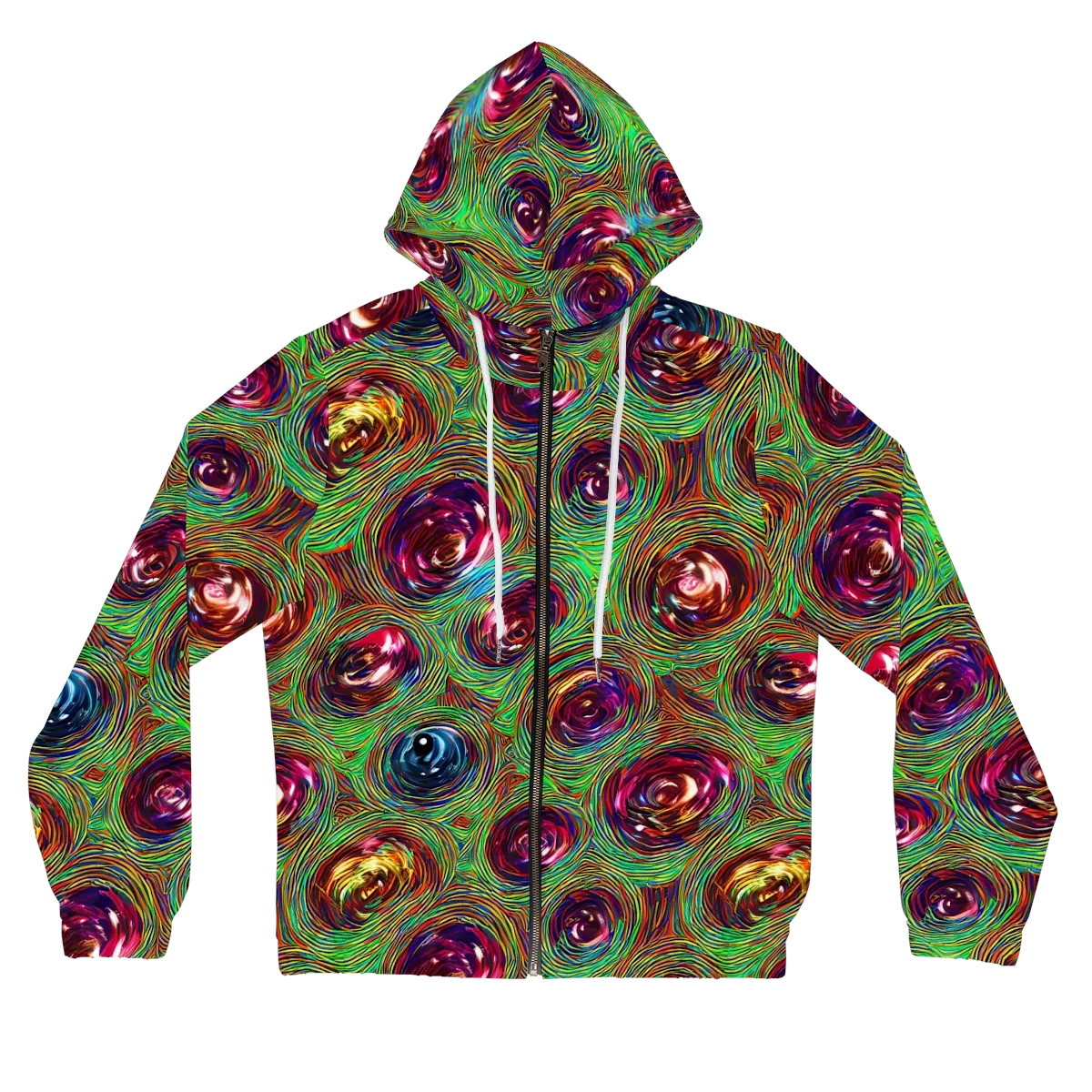 Kaleido Bloom on Women's Full-Zip Hoodie — Front