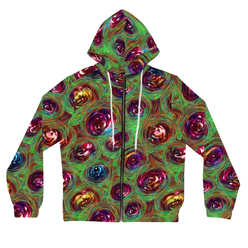 Kaleido Bloom on a Women's Full-Zip Hoodie