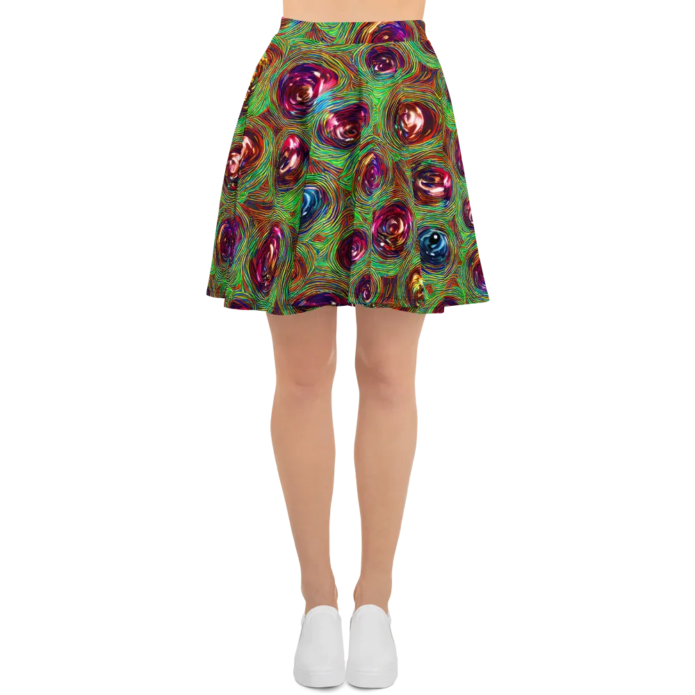 Kaleido Bloom on Skater Skirt — Front