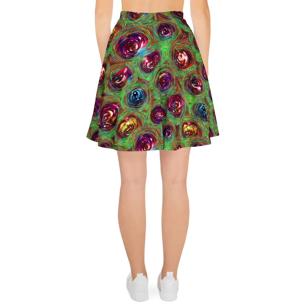Kaleido Bloom on Skater Skirt — Back