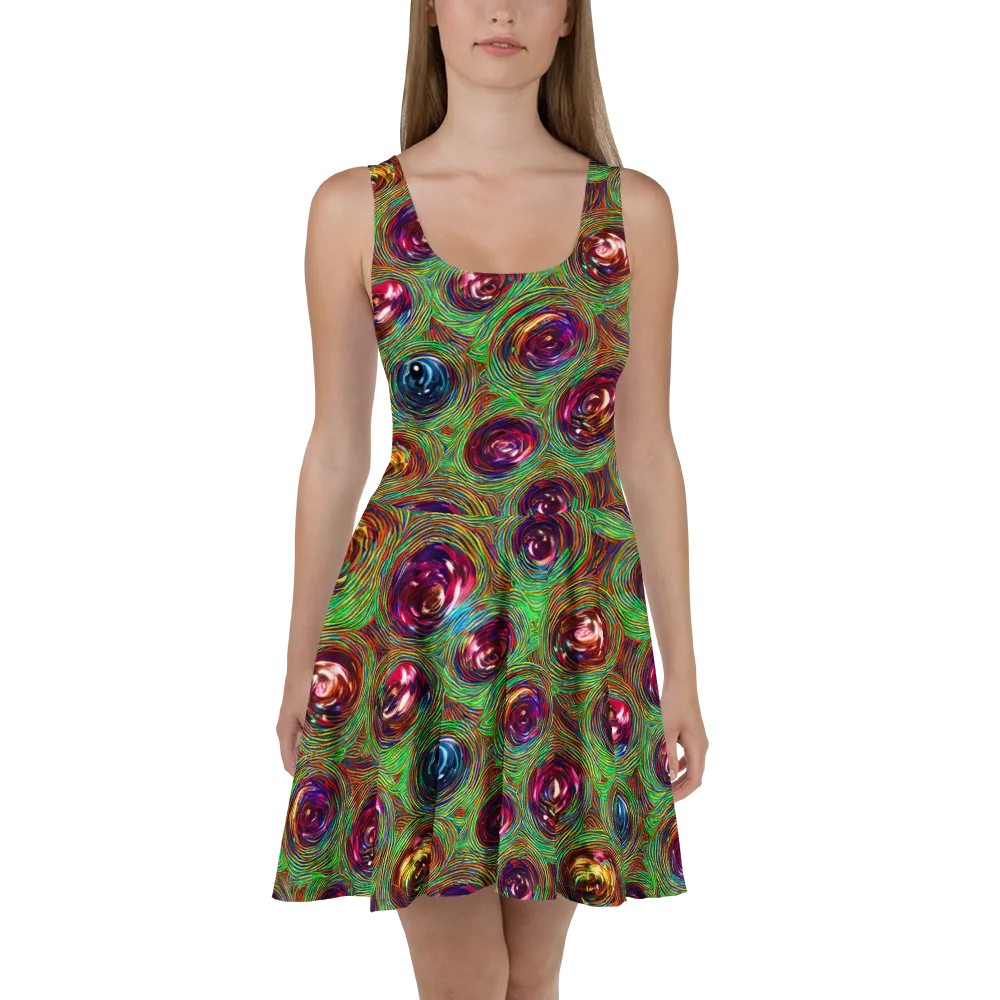 Kaleido Bloom on Skater Dress — Front