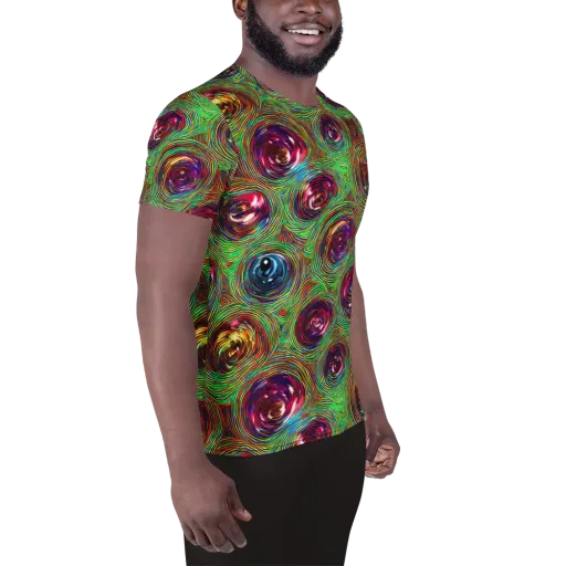 Kaleido Bloom on a Men's Athletic T-Shirt