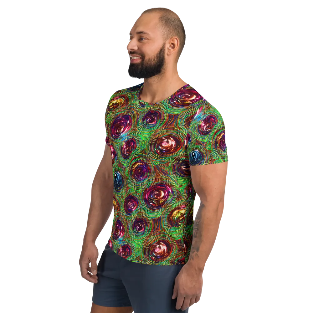 Kaleido Bloom on Men's Athletic T-Shirt — Left