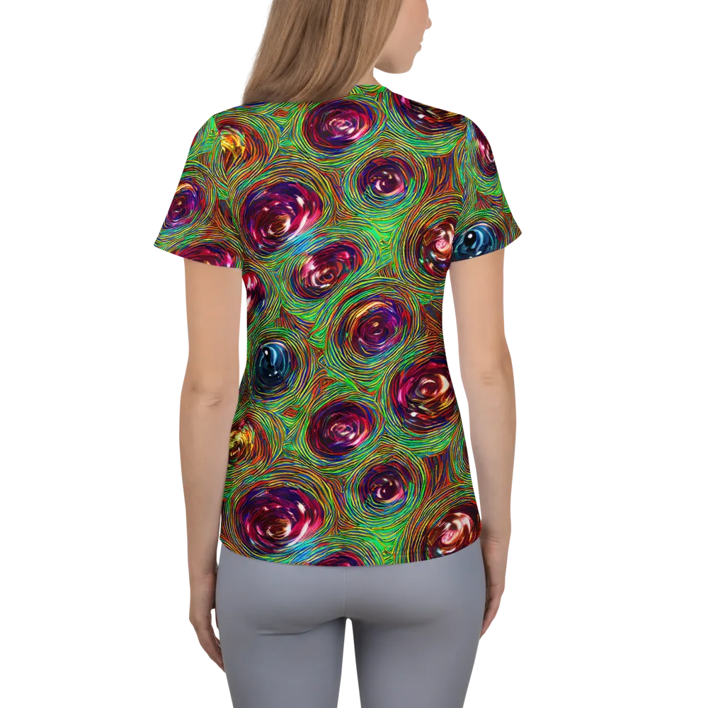 Kaleido Bloom on Women's Athletic T-Shirt — Back