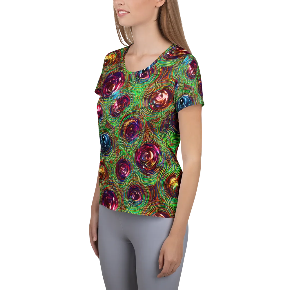 Kaleido Bloom on Women's Athletic T-Shirt — Left