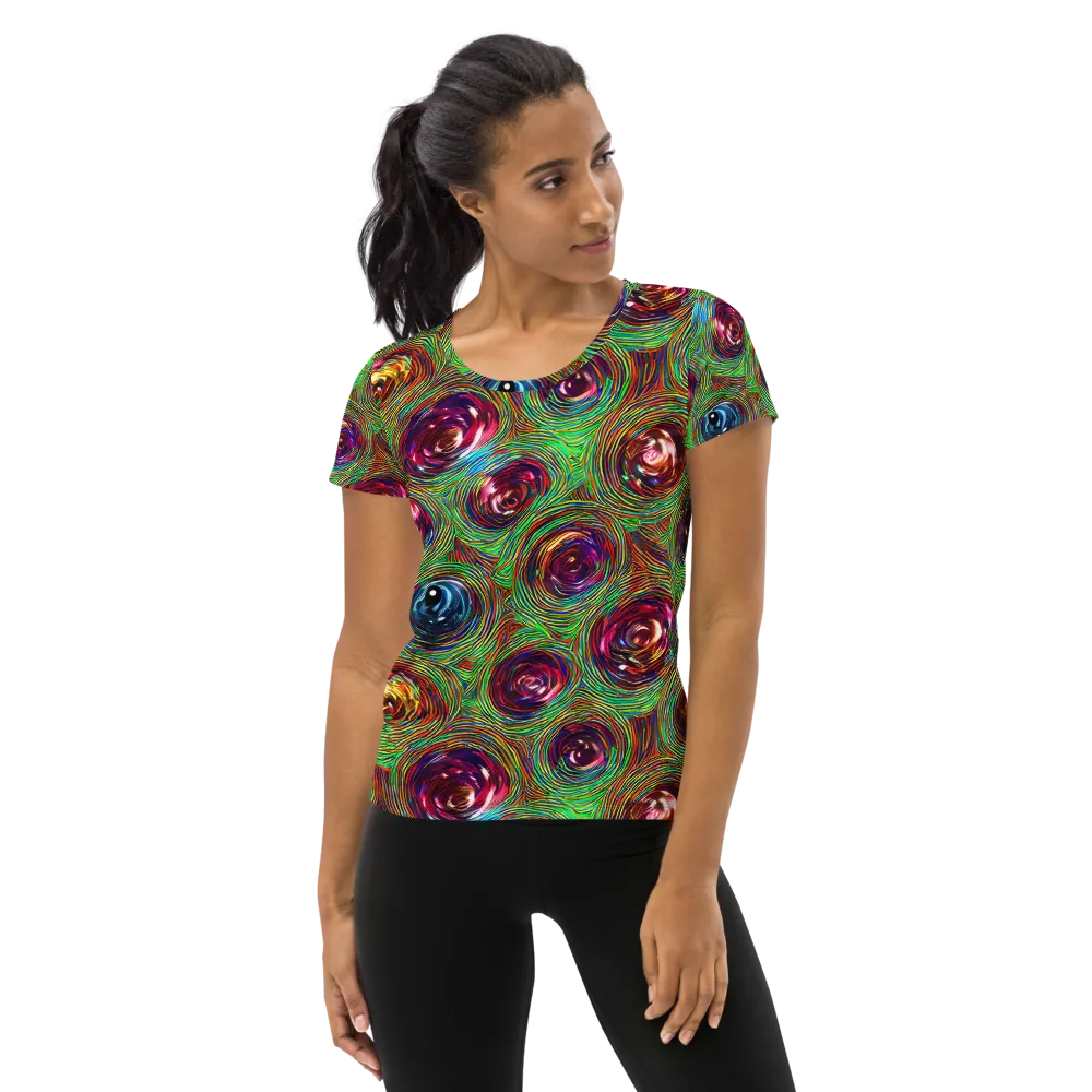 Kaleido Bloom on Women's Athletic T-Shirt — Front