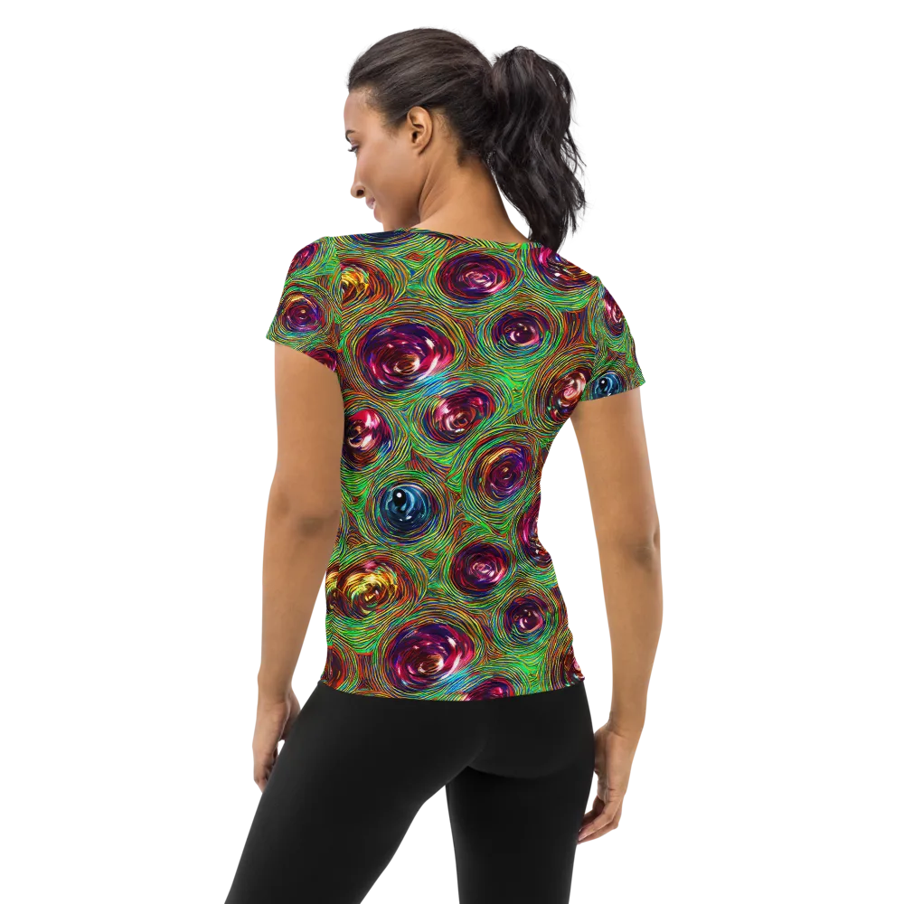 Kaleido Bloom on Women's Athletic T-Shirt — Back