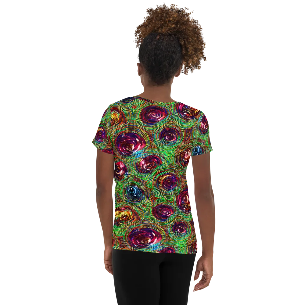 Kaleido Bloom on Women's Athletic T-Shirt — Back