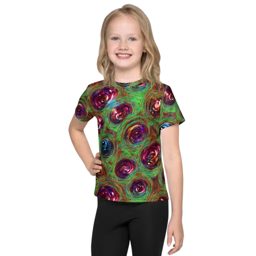Kaleido Bloom on a Kids Crew Neck T-Shirt