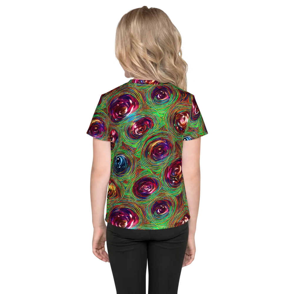 Kaleido Bloom on Kids Crew Neck T-Shirt — Back