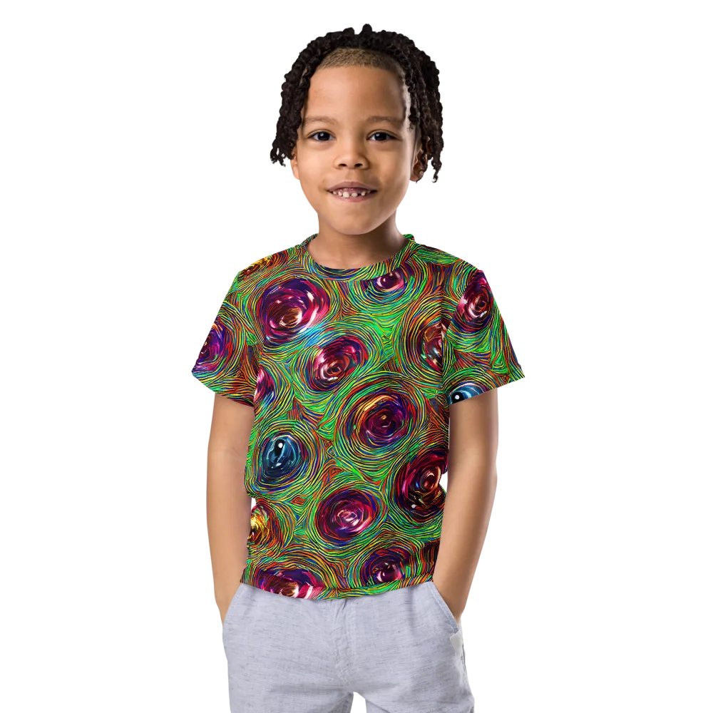 Kaleido Bloom on Kids Crew Neck T-Shirt — Front