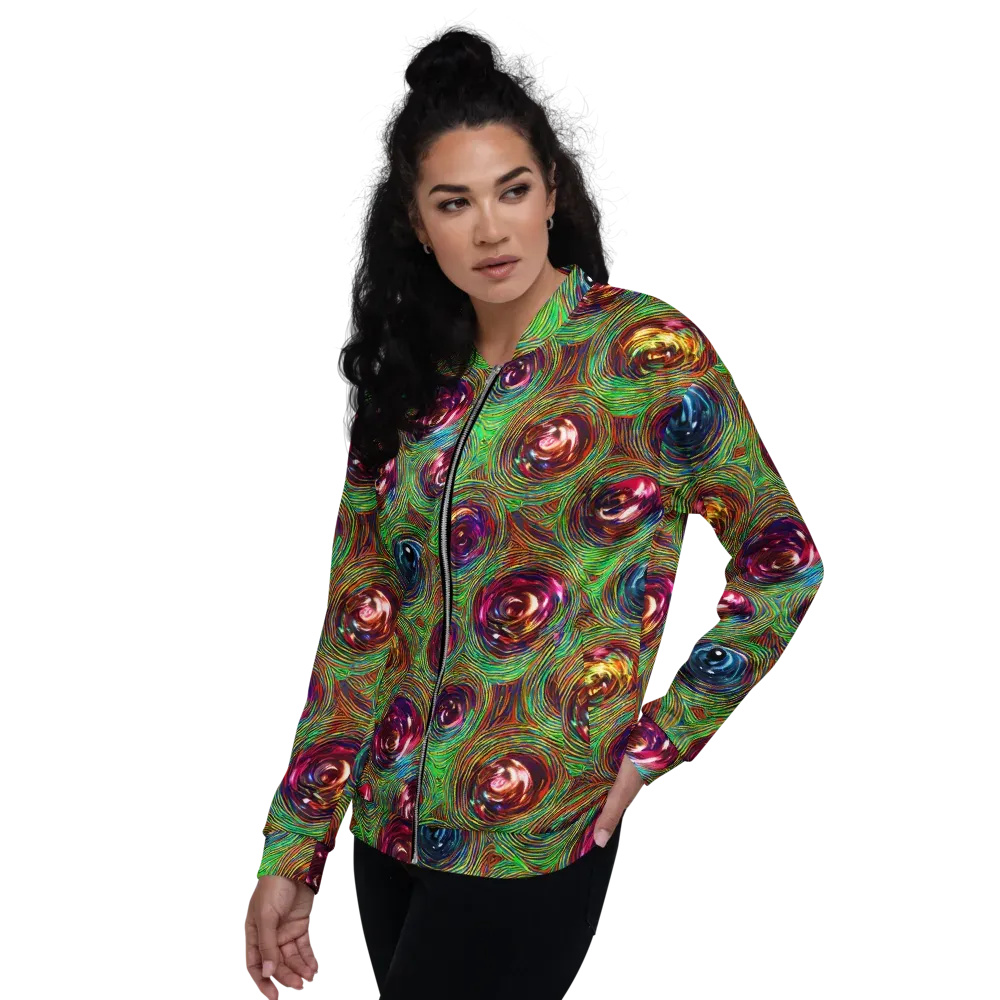 Kaleido Bloom on Bomber Jacket — Left