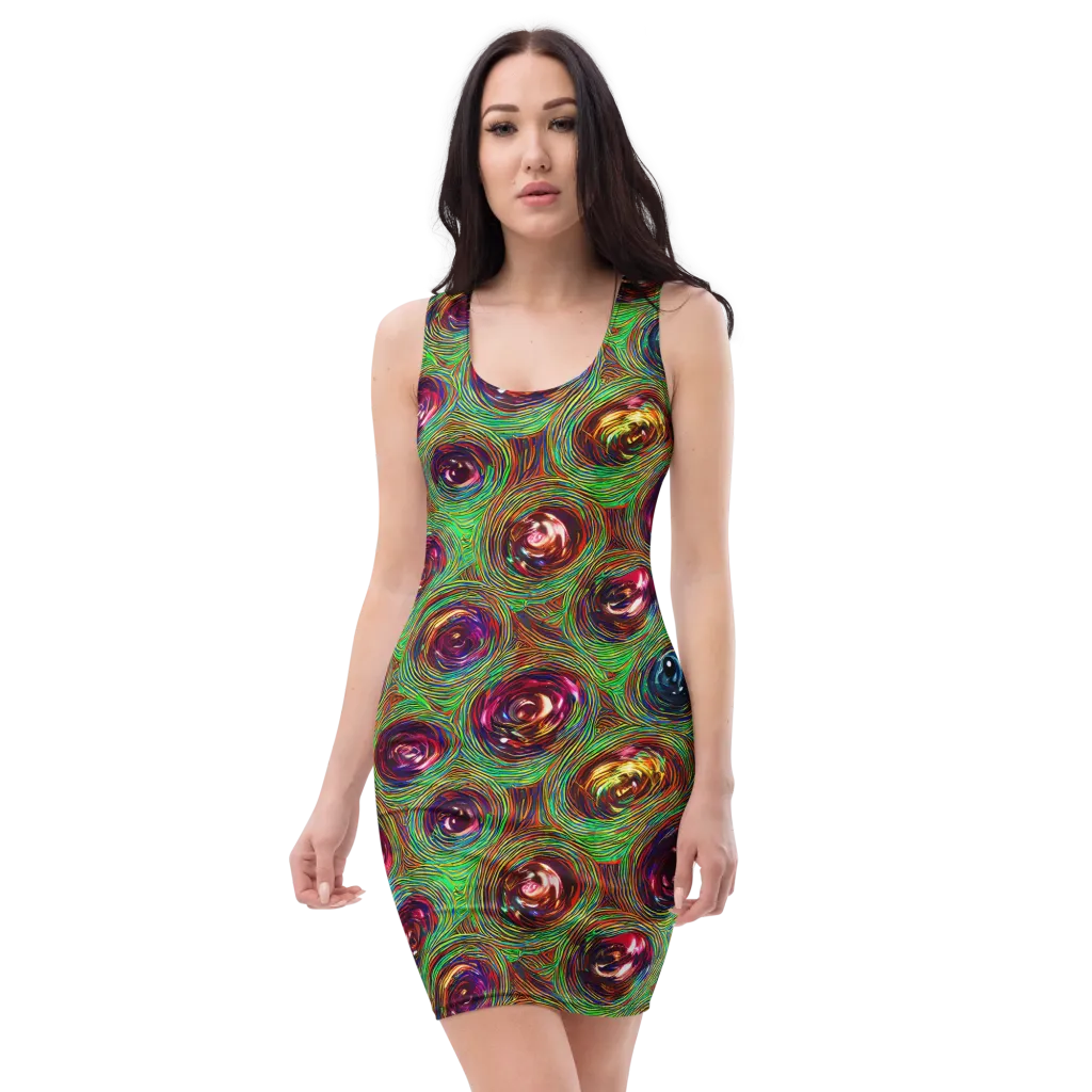 Kaleido Bloom on Bodycon Dress — Front