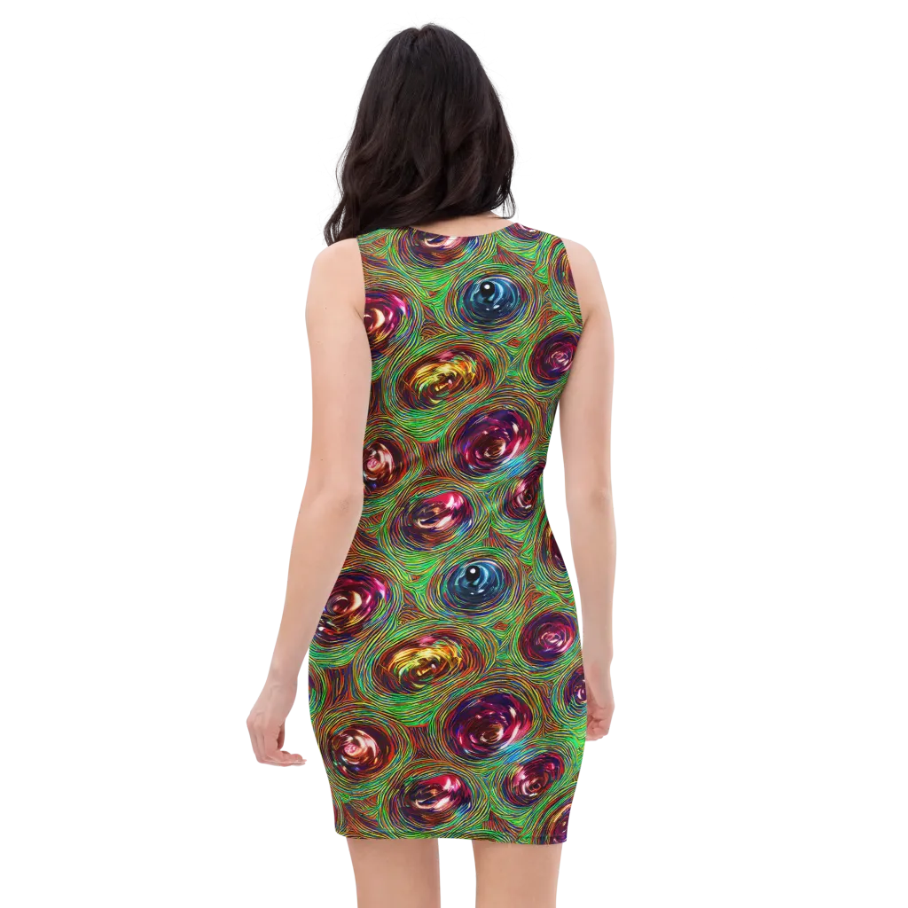 Kaleido Bloom on Bodycon Dress — Back