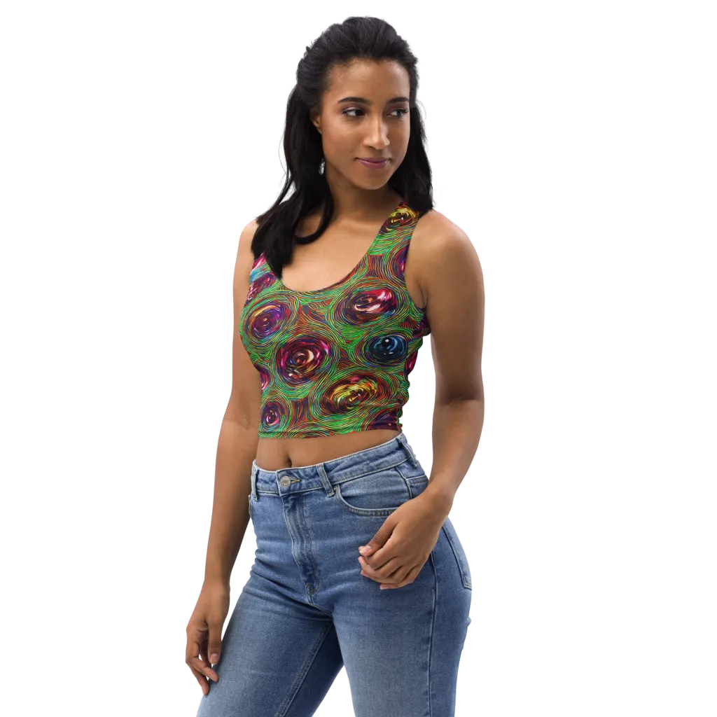 Kaleido Bloom on Crop Top — Left Front
