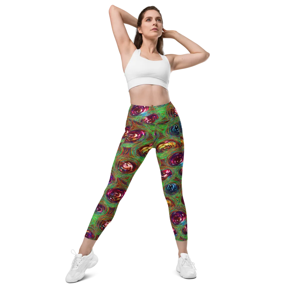 Kaleido Bloom on Leggings with Pockets — Front