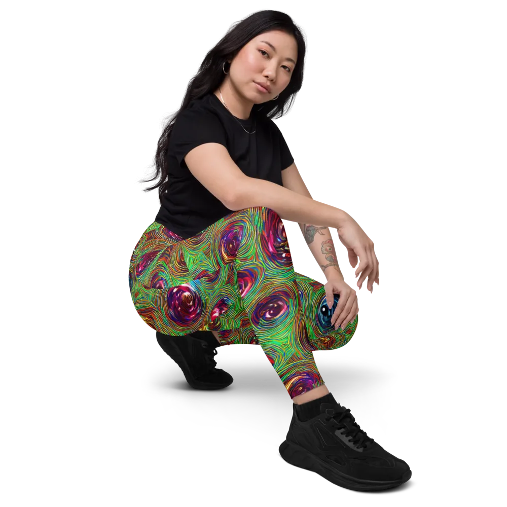 Kaleido Bloom on Leggings with Pockets — Right Front