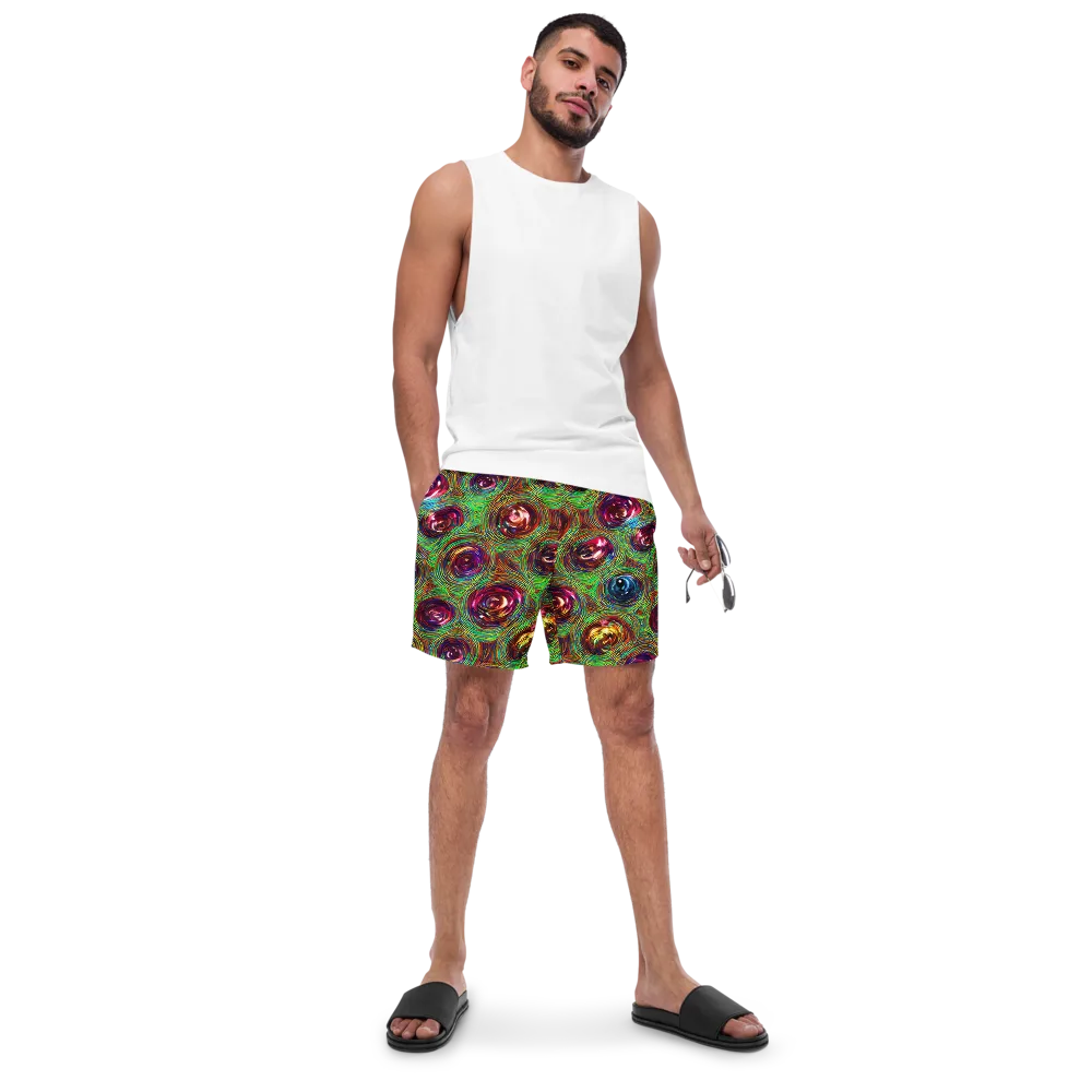 Kaleido Bloom on Swim Trunks — Front
