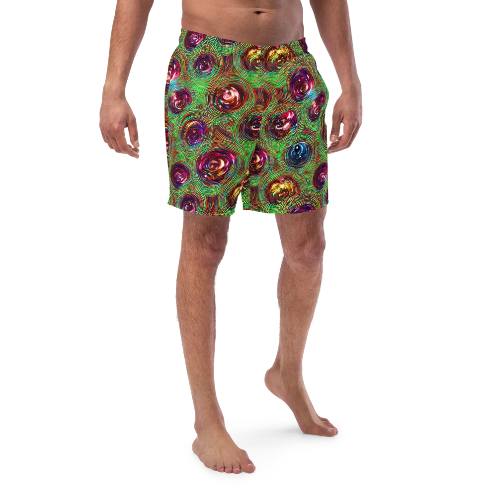 Kaleido Bloom on Swim Trunks — Front