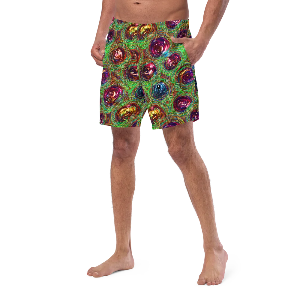 Kaleido Bloom on Swim Trunks — Left Front
