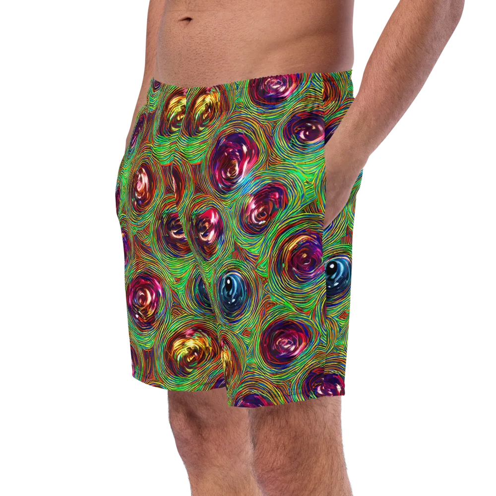 Kaleido Bloom on Swim Trunks — Left Front
