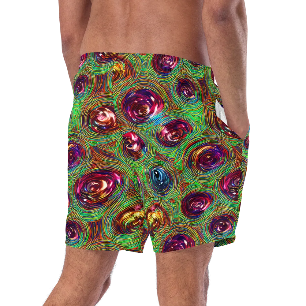 Kaleido Bloom on Swim Trunks — Right Back