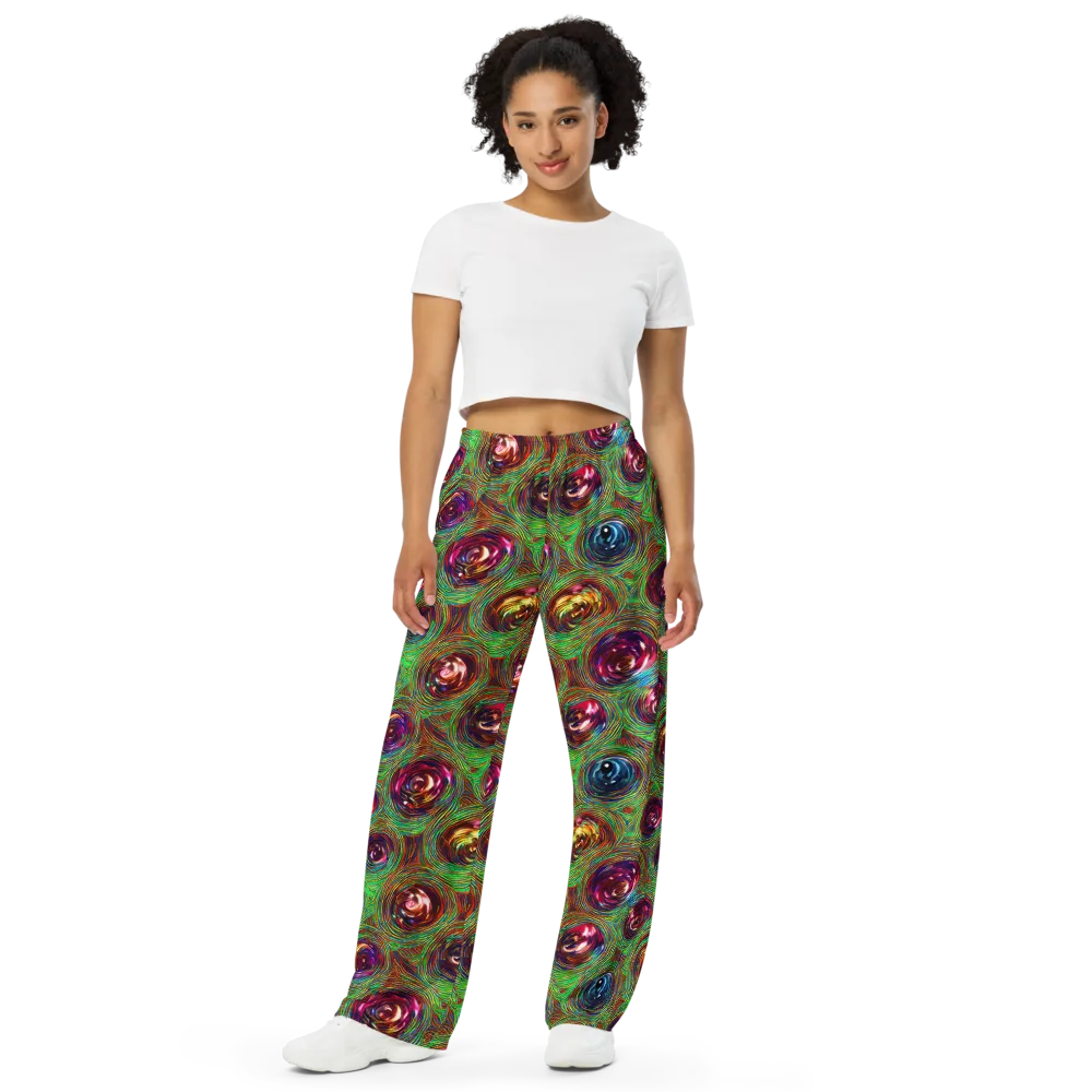 Kaleido Bloom on Wide-Leg Pants — Front