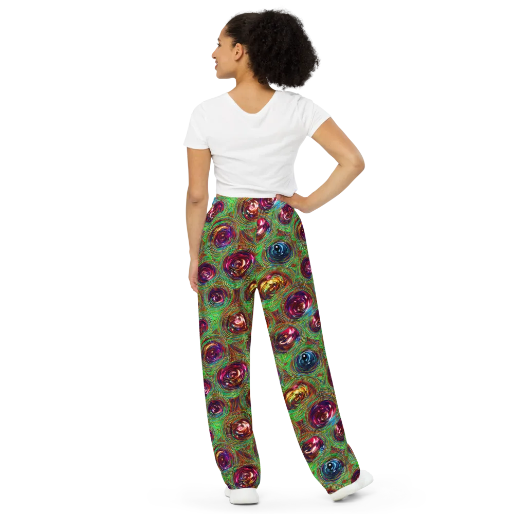 Kaleido Bloom on Wide-Leg Pants — Back