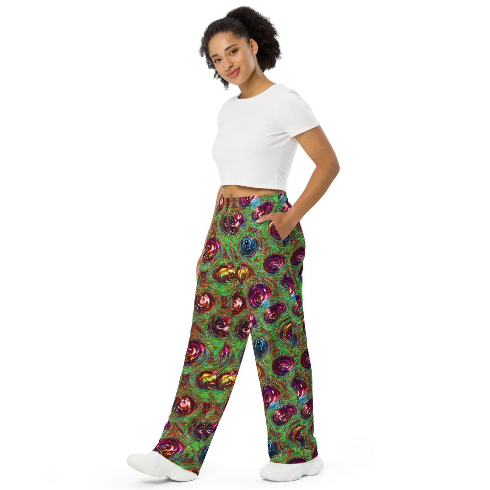 Kaleido Bloom on Wide-Leg Pants — Left Front