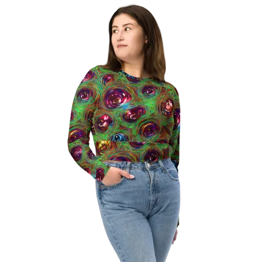 Kaleido Bloom on a Long Sleeve Crop Top