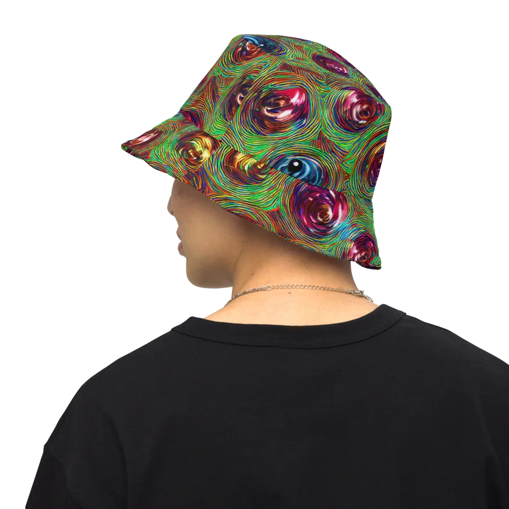 Kaleido Bloom on Reversible Bucket Hat — Back Inside