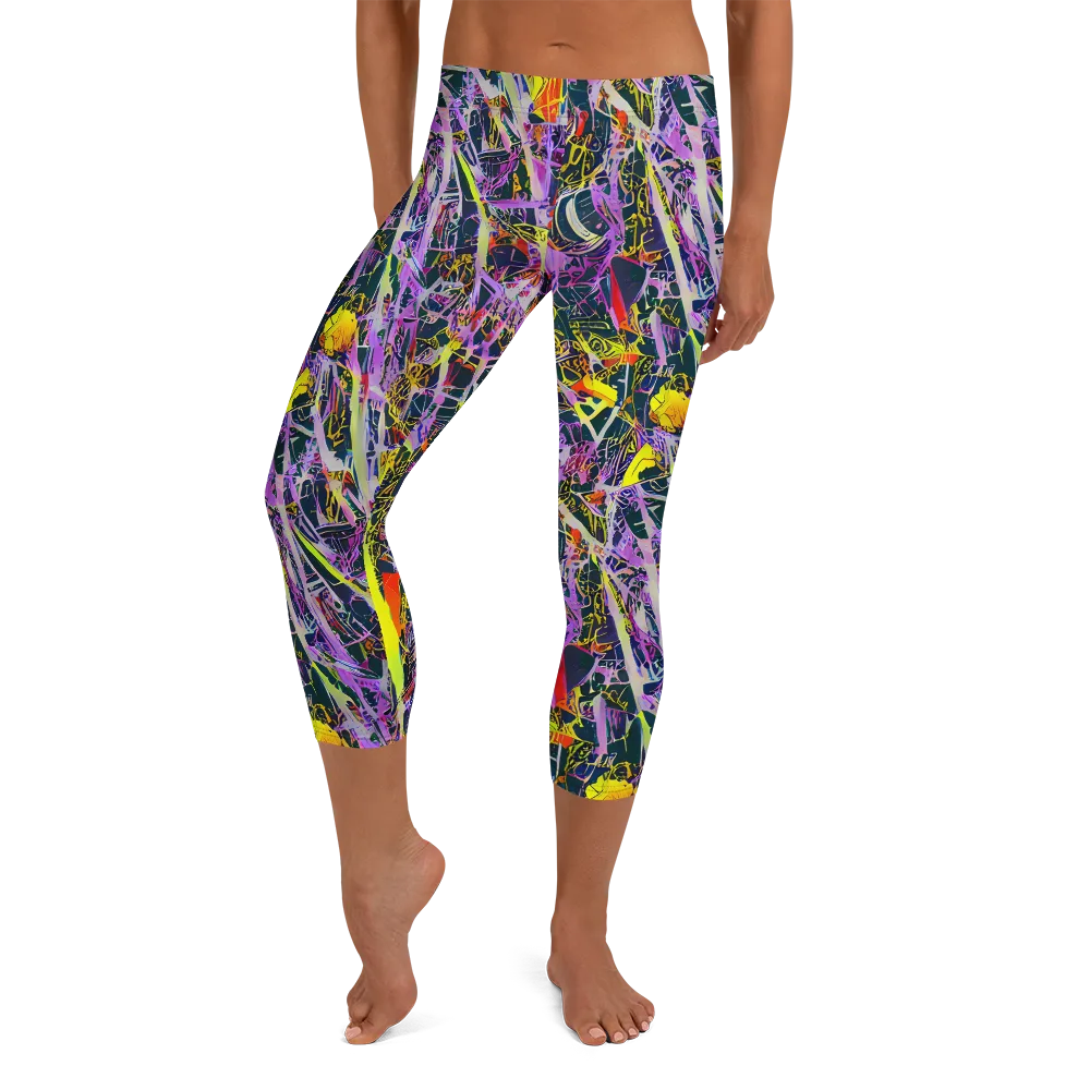 Sonic Shards on Capri Leggings — Front