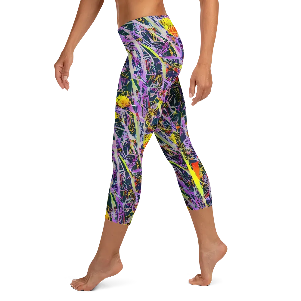 Sonic Shards on Capri Leggings — Left