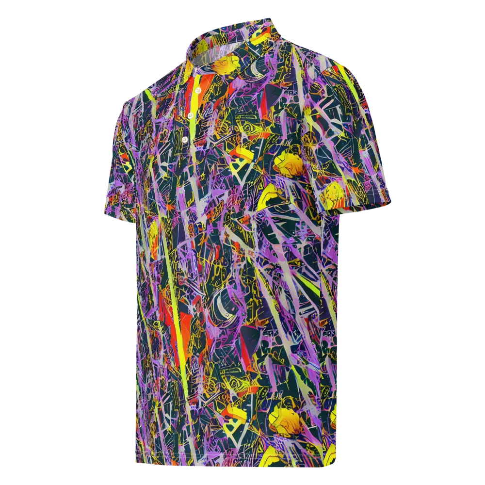 Sonic Shards on Men's Slim Fit Polo Shirt — Left Front