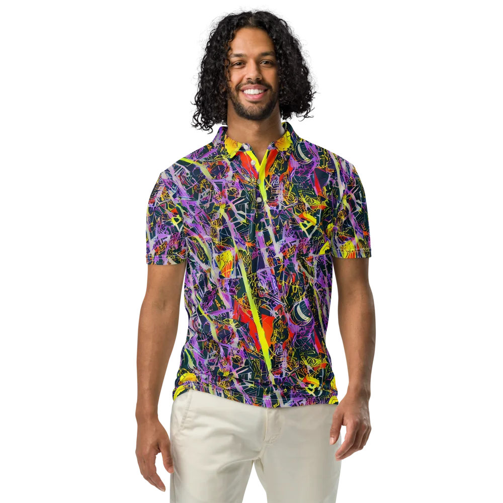 Sonic Shards on Men's Slim Fit Polo Shirt — Front