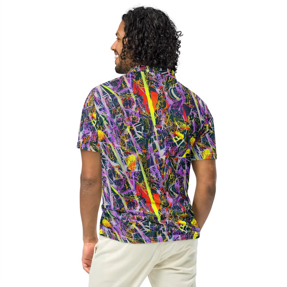 Sonic Shards on Men's Slim Fit Polo Shirt — Back