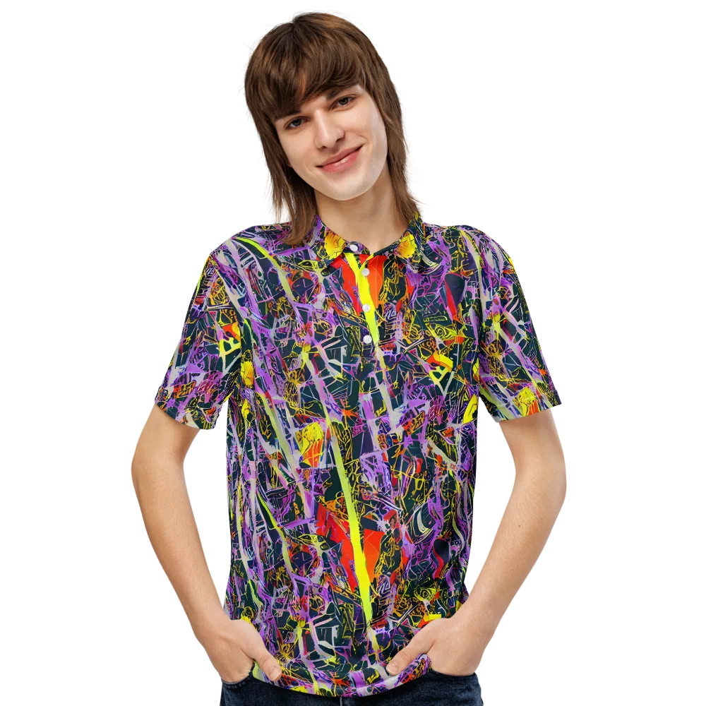 Sonic Shards on Men's Slim Fit Polo Shirt — Front