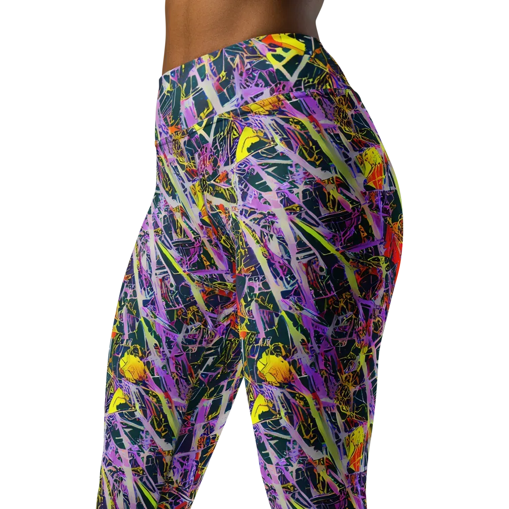 Sonic Shards on Yoga Leggings — Left Front