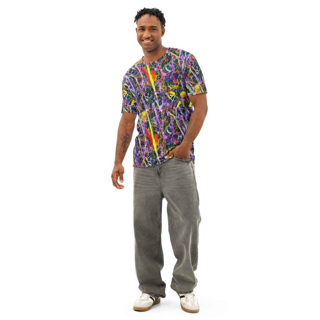 Sonic Shards on Men's Cotton Crew Neck T-Shirt — Front