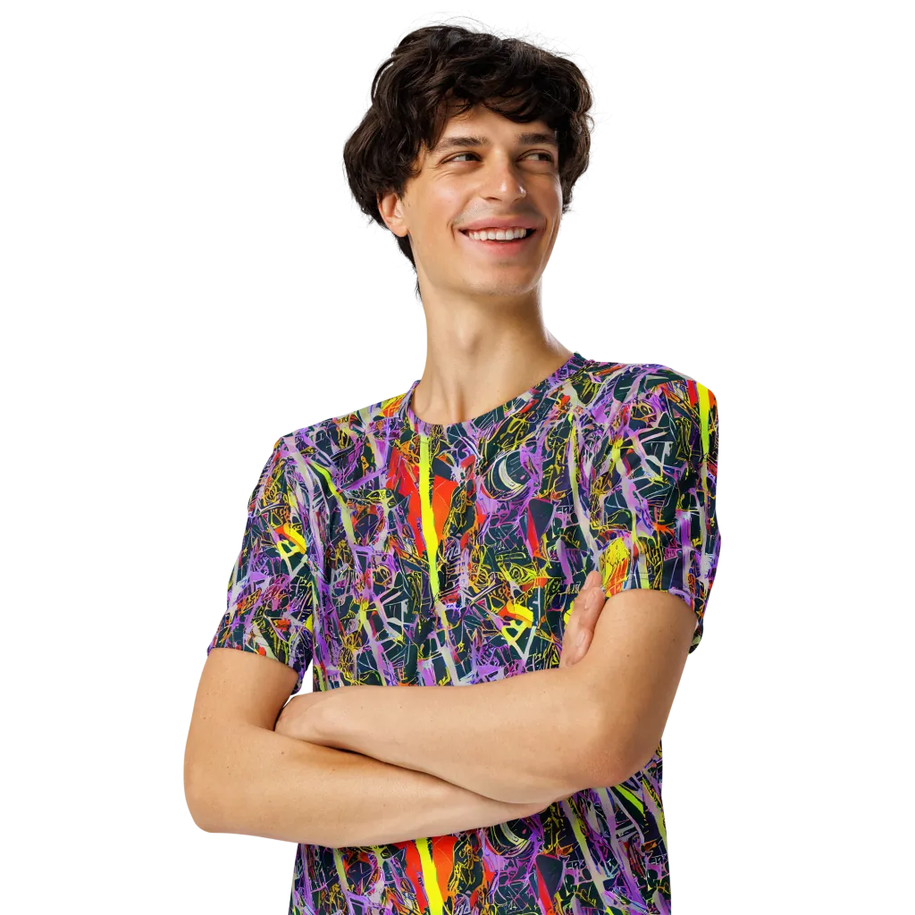 Sonic Shards on Men's Crew Neck T-Shirt — Left Front