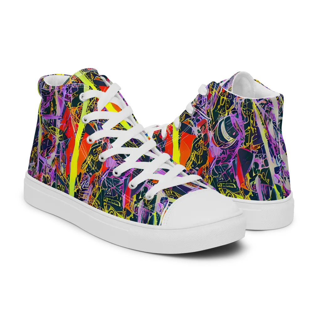 Sonic Shards on Men's High Top Canvas Shoes — Right
